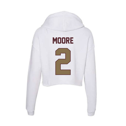 Texas State - NCAA Football : Trez Moore - Women's Crop Fleece Hooded Sweatshirt-1