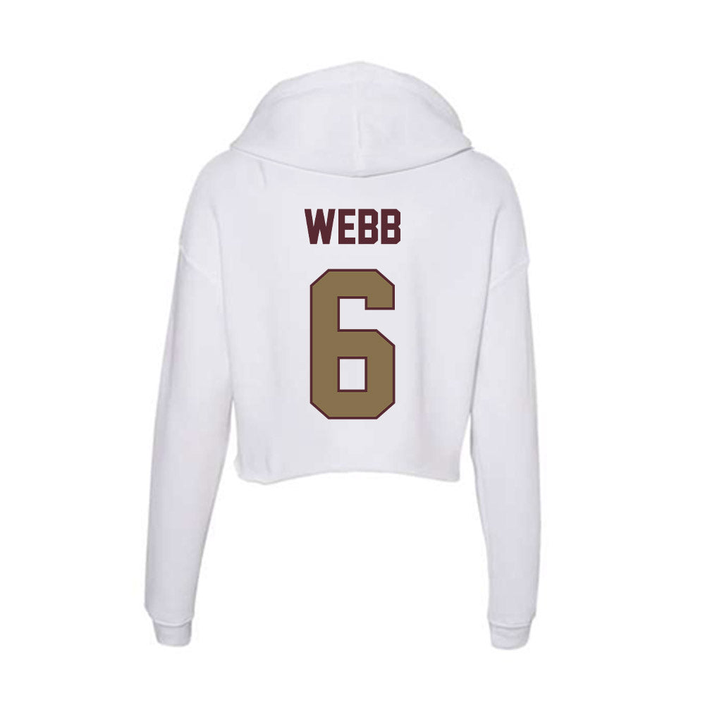 Texas State - NCAA Football : Easton Webb - Women's Crop Fleece Hooded Sweatshirt-1