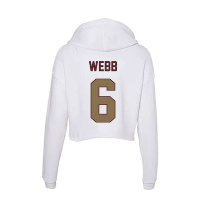 Texas State - NCAA Football : Easton Webb - Women's Crop Fleece Hooded Sweatshirt-1