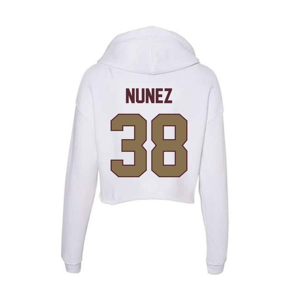 Texas State - NCAA Football : David Nunez - Women's Crop Fleece Hoodie-1