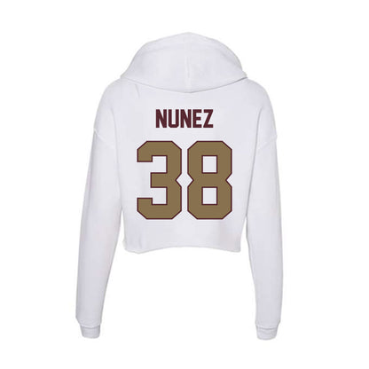 Texas State - NCAA Football : David Nunez - Women's Crop Fleece Hoodie-1