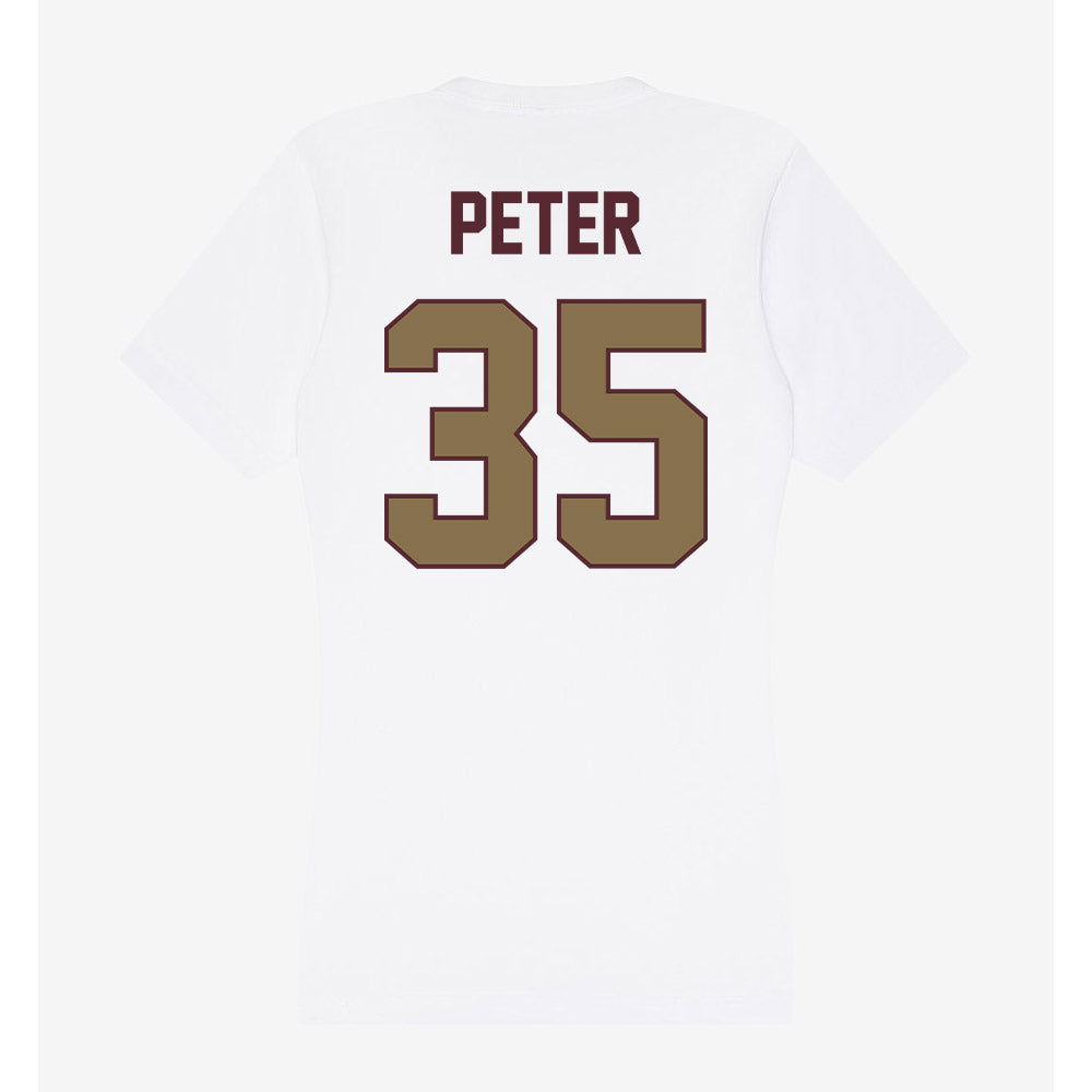 Texas State - NCAA Football : Emmanuel Peter - Women's V-Neck T-Shirt-1