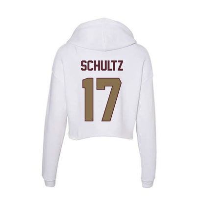 Texas State - NCAA Baseball : Logan Schultz - Women's Crop Fleece Hooded Sweatshirt-1