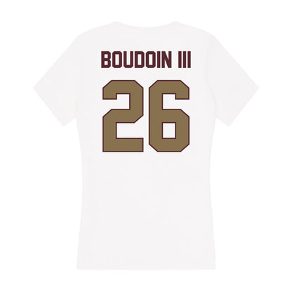 Texas State - NCAA Football : Michael Boudoin III - Women's V-Neck T-Shirt-1