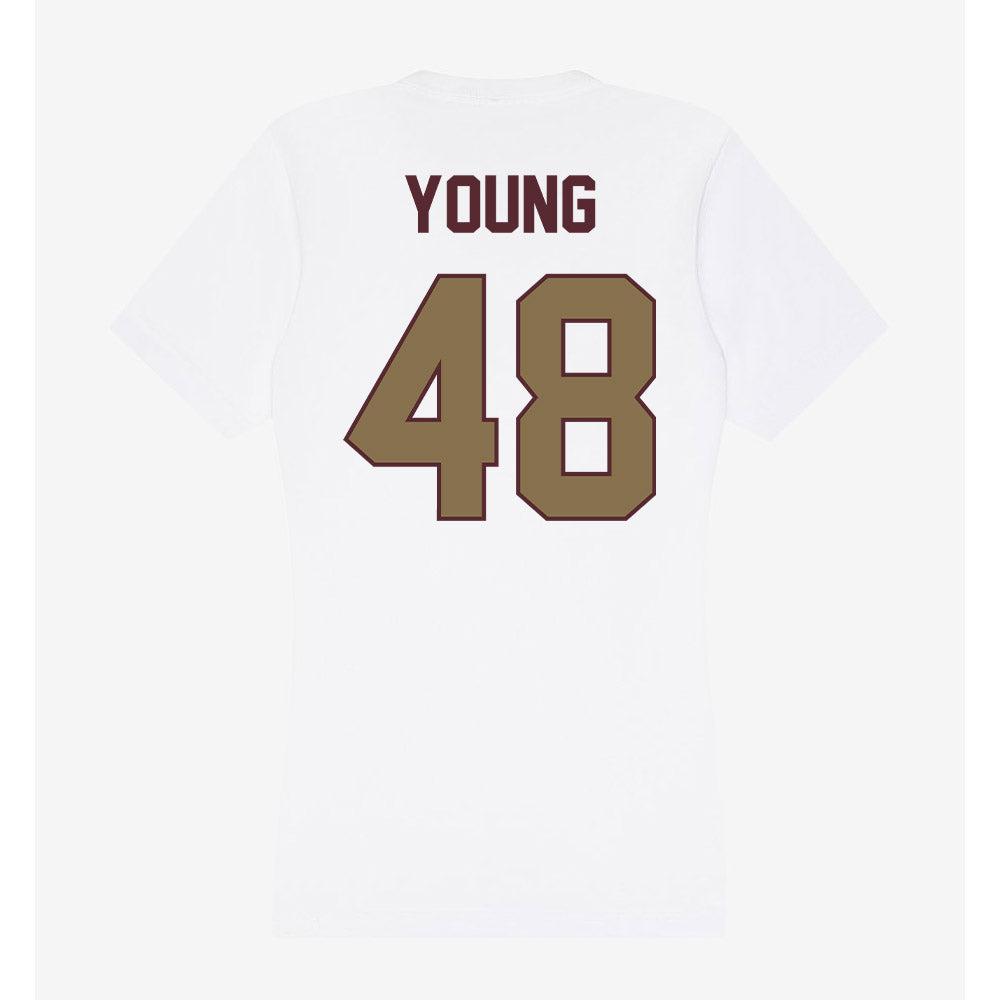Texas State - NCAA Football : Braylon Young - Women's V-Neck T-Shirt-1