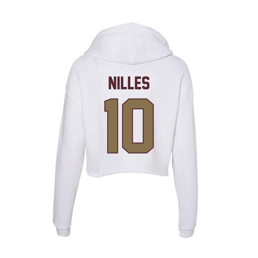 Texas State - NCAA Football : Cole Nilles - Women's Crop Fleece Hooded Sweatshirt-1