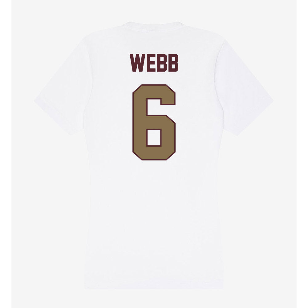 Texas State - NCAA Football : Easton Webb - Women's V-Neck T-Shirt-1