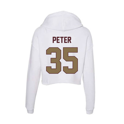 Texas State - NCAA Football : Emmanuel Peter - Women's Crop Fleece Hooded Sweatshirt-1