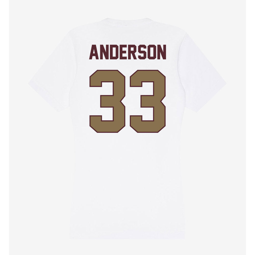 Texas State - NCAA Women's Basketball : Kyra Anderson - Women's V-Neck T-Shirt-1