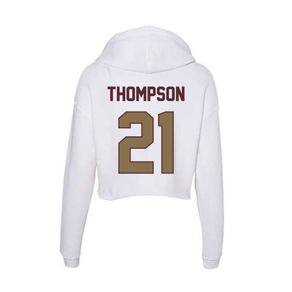 Texas State - NCAA Men's Basketball : Deke Thompson - Women's Crop Fleece Hoodie-1