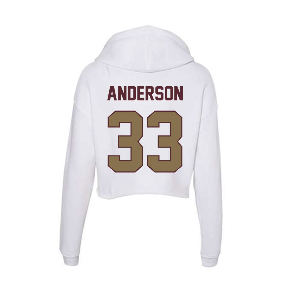 Texas State - NCAA Women's Basketball : Kyra Anderson - Women's Crop Fleece Hoodie-1