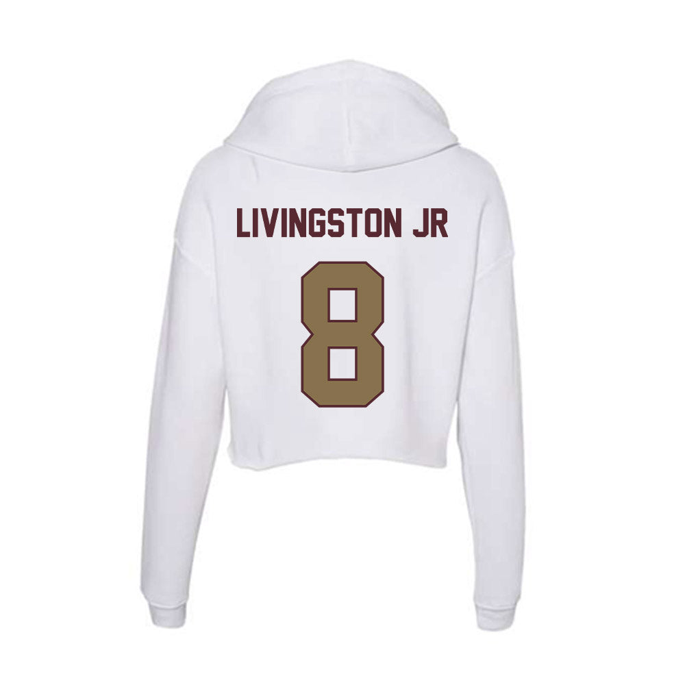 Texas State - NCAA Men's Basketball : Randy Livingston Jr - Women's Crop Fleece Hoodie-1