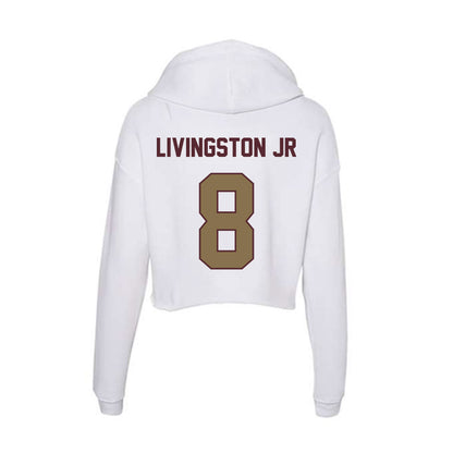Texas State - NCAA Men's Basketball : Randy Livingston Jr - Women's Crop Fleece Hoodie-1