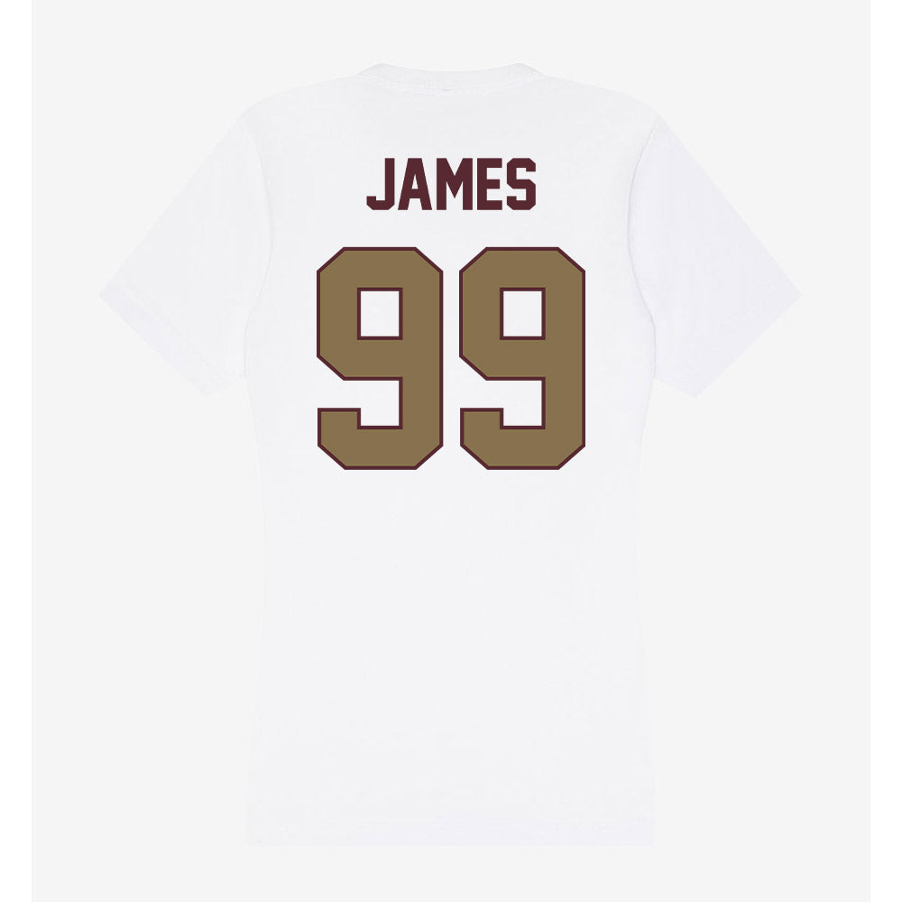 Texas State - NCAA Football : Kaleb James - Women's V-Neck T-Shirt-1