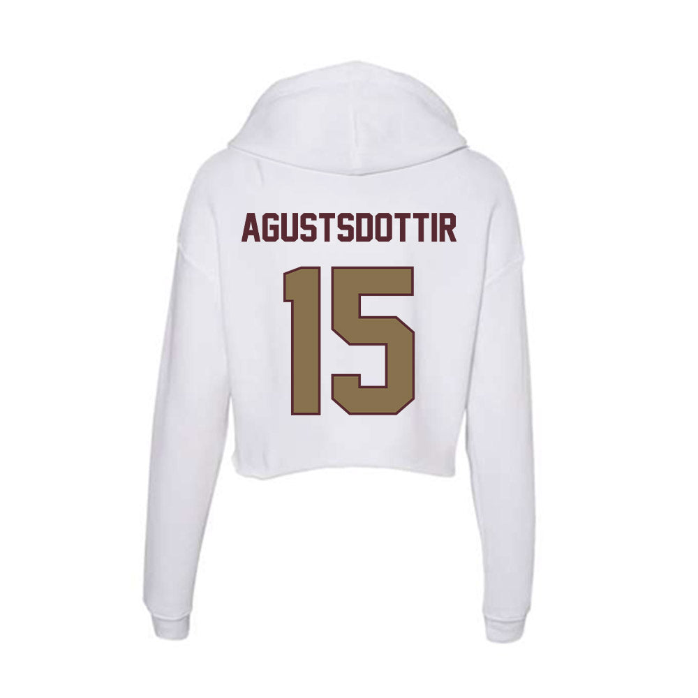 Texas State - NCAA Women's Soccer : Katrin Agustsdottir - Women's Crop Fleece Hoodie-1