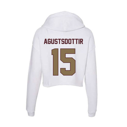 Texas State - NCAA Women's Soccer : Katrin Agustsdottir - Women's Crop Fleece Hoodie-1