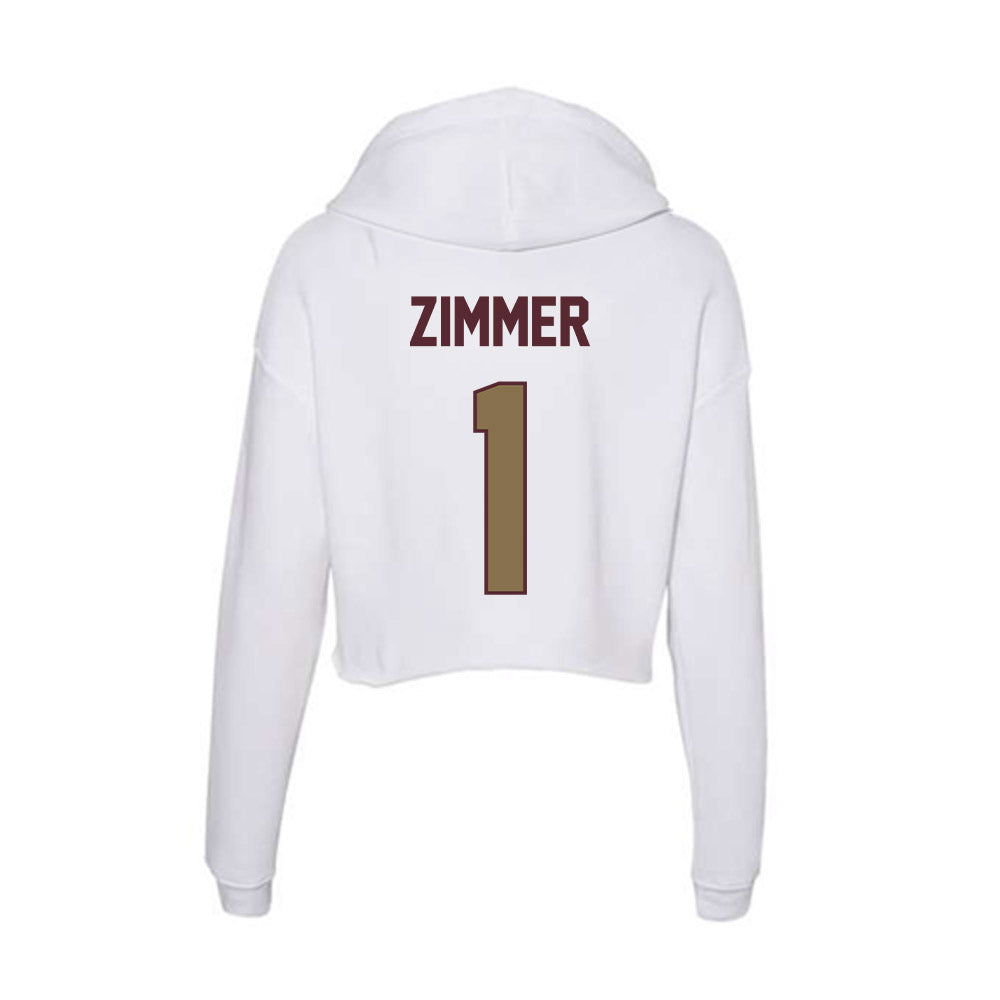 Texas State - NCAA Softball : Cadee Zimmer - Women's Crop Fleece Hooded Sweatshirt-1