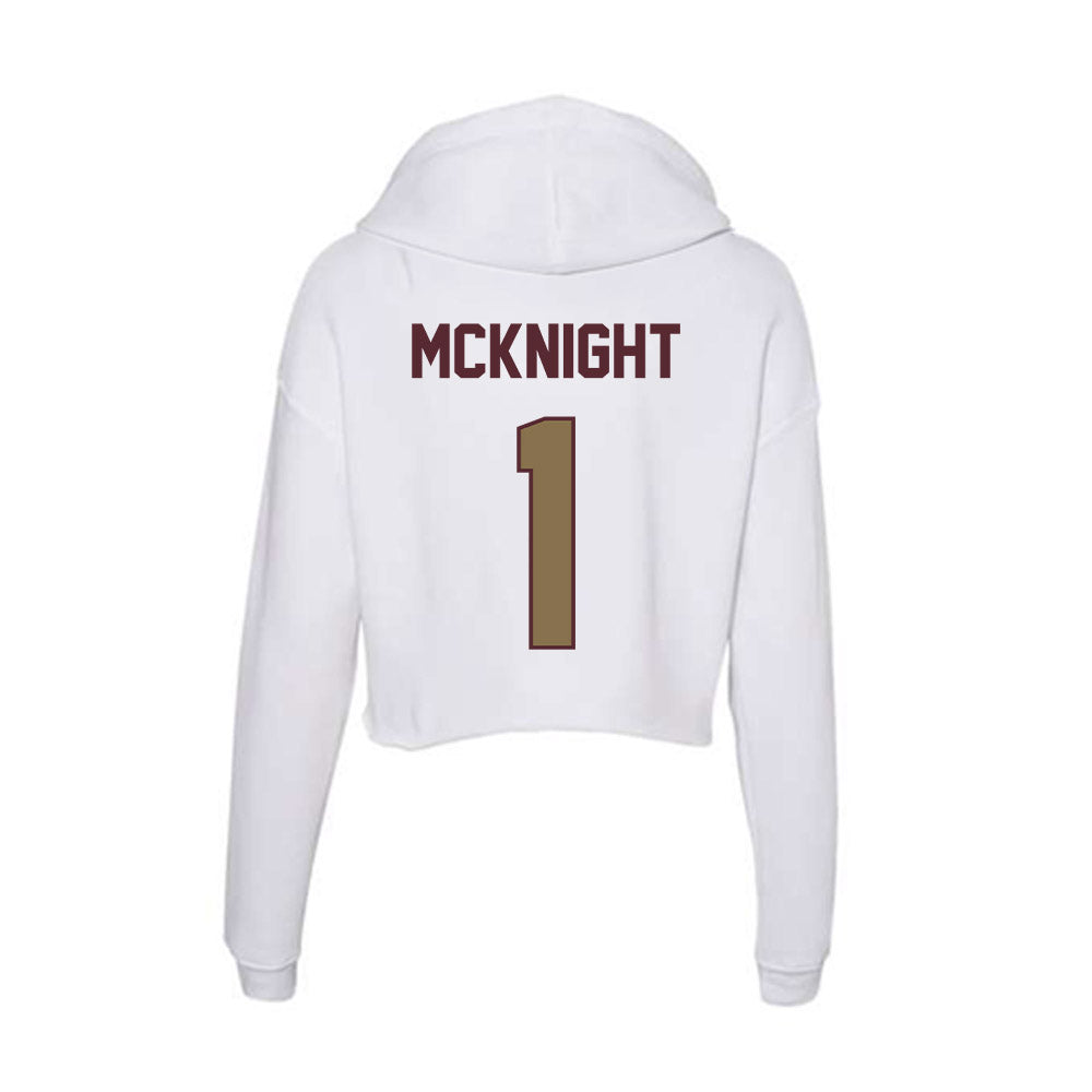 Texas State - NCAA Baseball : Jaxon McKnight - Women's Crop Fleece Hooded Sweatshirt-1