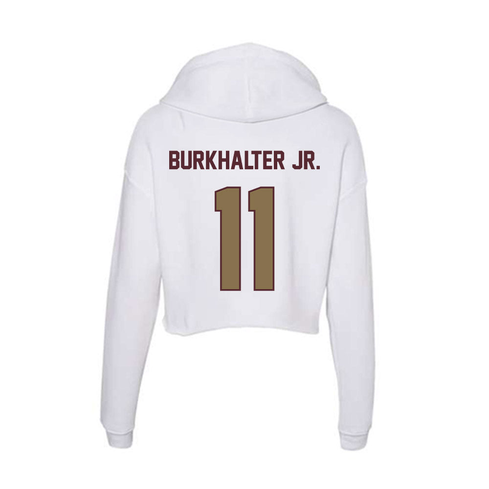 Texas State - NCAA Football : Trenton Burkhalter Jr. - Women's Crop Fleece Hooded Sweatshirt-1