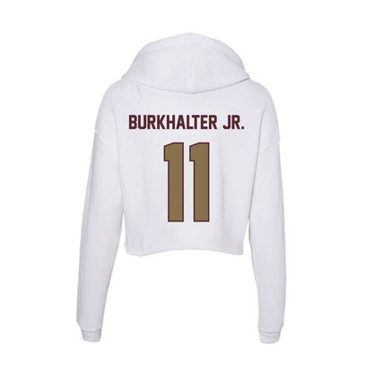 Texas State - NCAA Football : Trenton Burkhalter Jr. - Women's Crop Fleece Hooded Sweatshirt-1