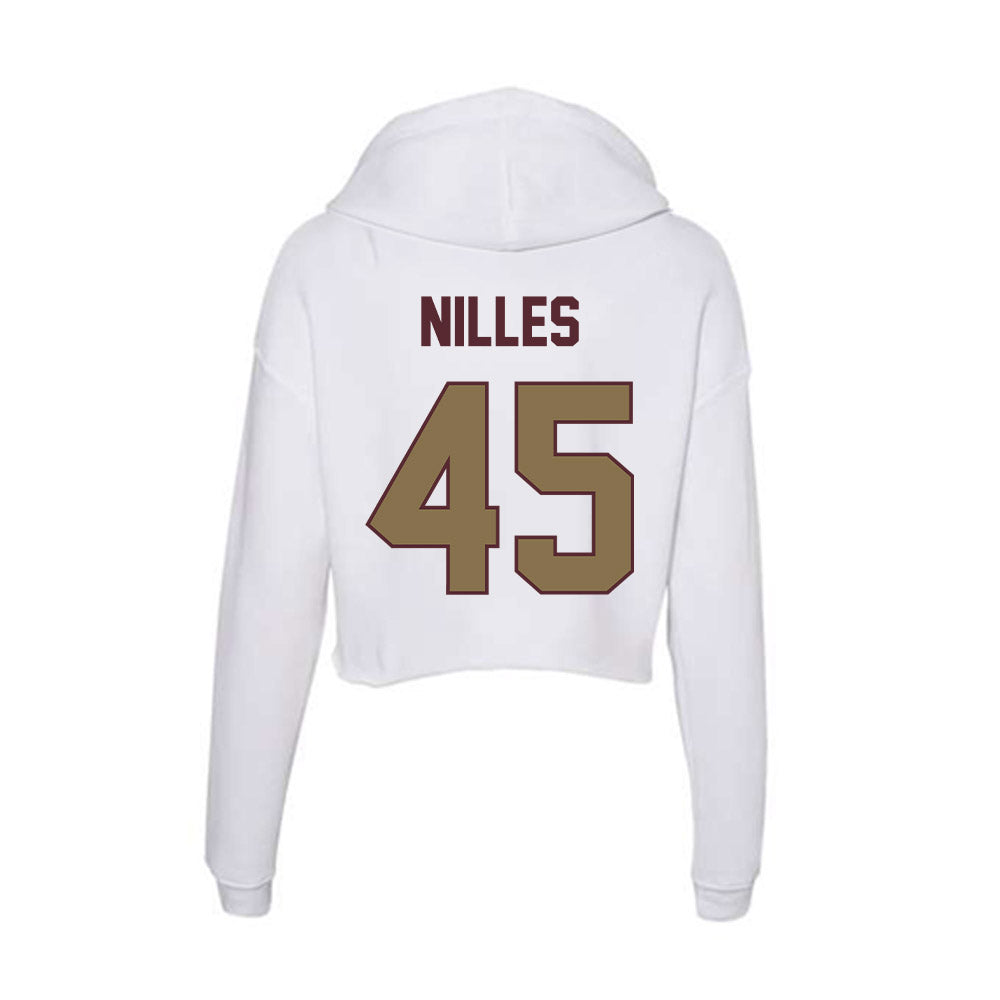 Texas State - NCAA Football : Cole Nilles - Women's Crop Fleece Hoodie-1