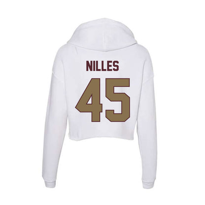 Texas State - NCAA Football : Cole Nilles - Women's Crop Fleece Hoodie-1