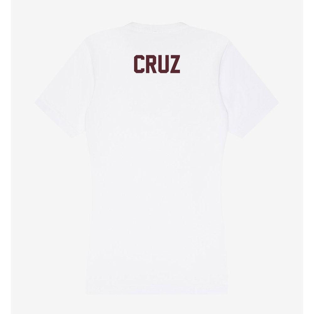 Texas State - NCAA Men's Golf : Lucky Cruz - Women's V-Neck T-Shirt-1