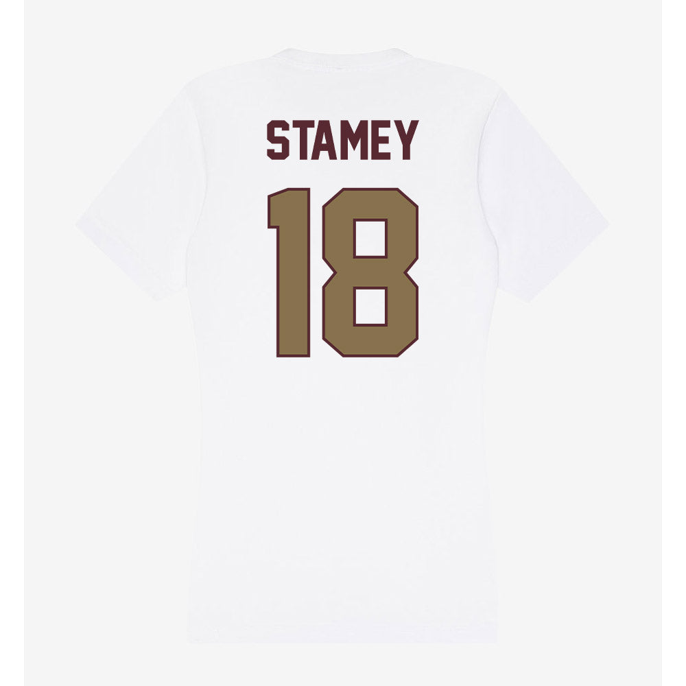 Texas State - NCAA Football : Ty Stamey - Women's V-Neck T-Shirt-1