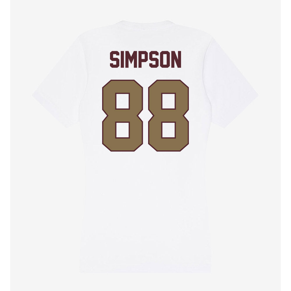 Texas State - NCAA Football : Jake Simpson - Women's V-Neck T-Shirt-1