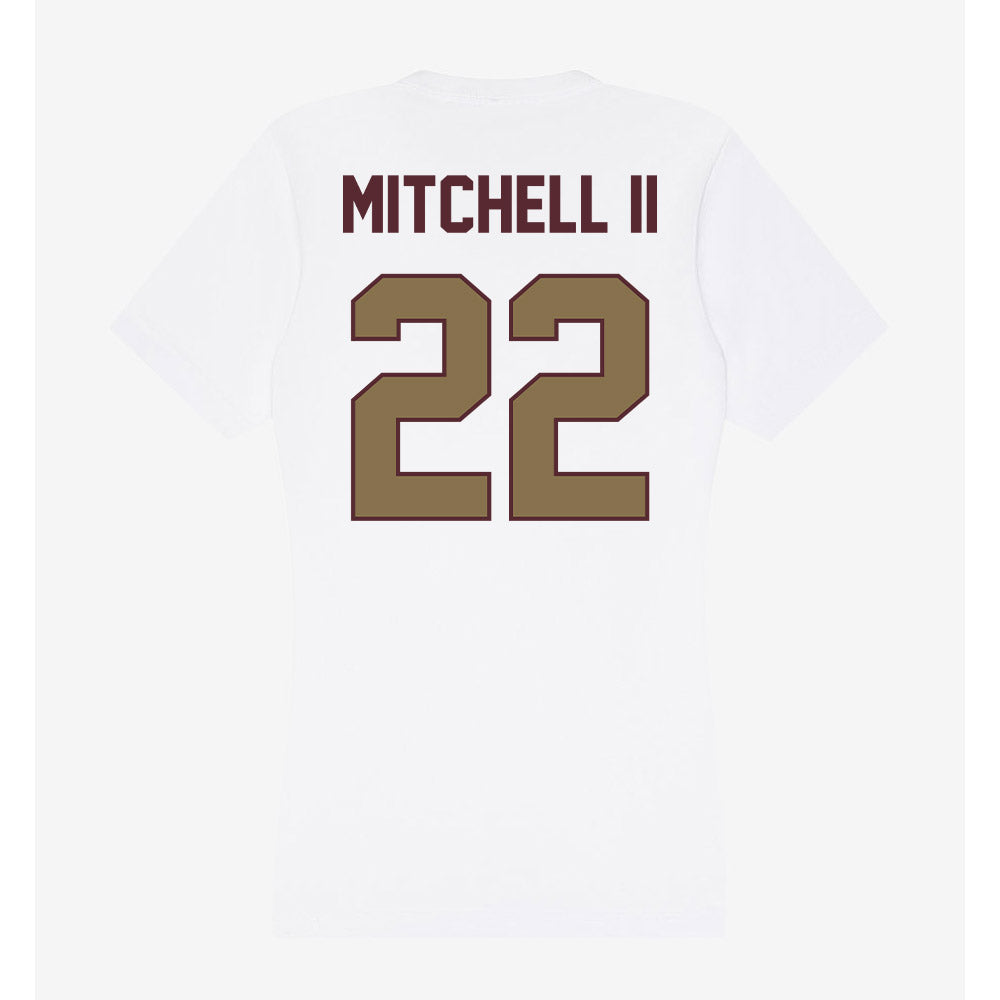 Texas State - NCAA Football : William Mitchell II - Women's V-Neck T-Shirt-1