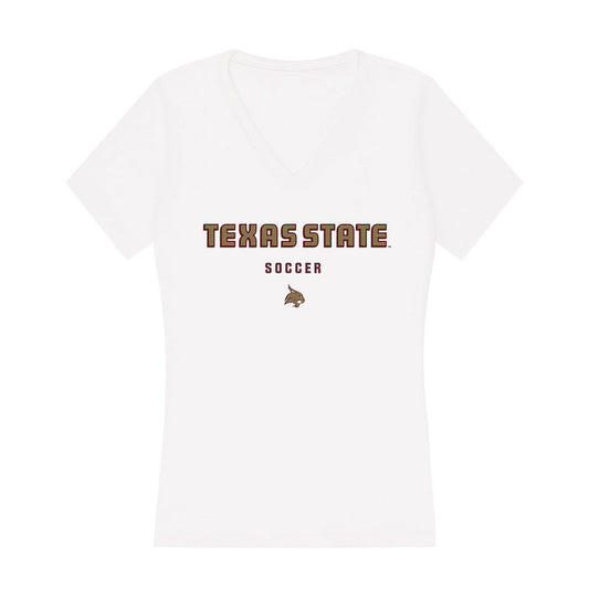 Texas State - NCAA Women's Soccer : Lilah Dupree - Women's V-Neck T-Shirt-0