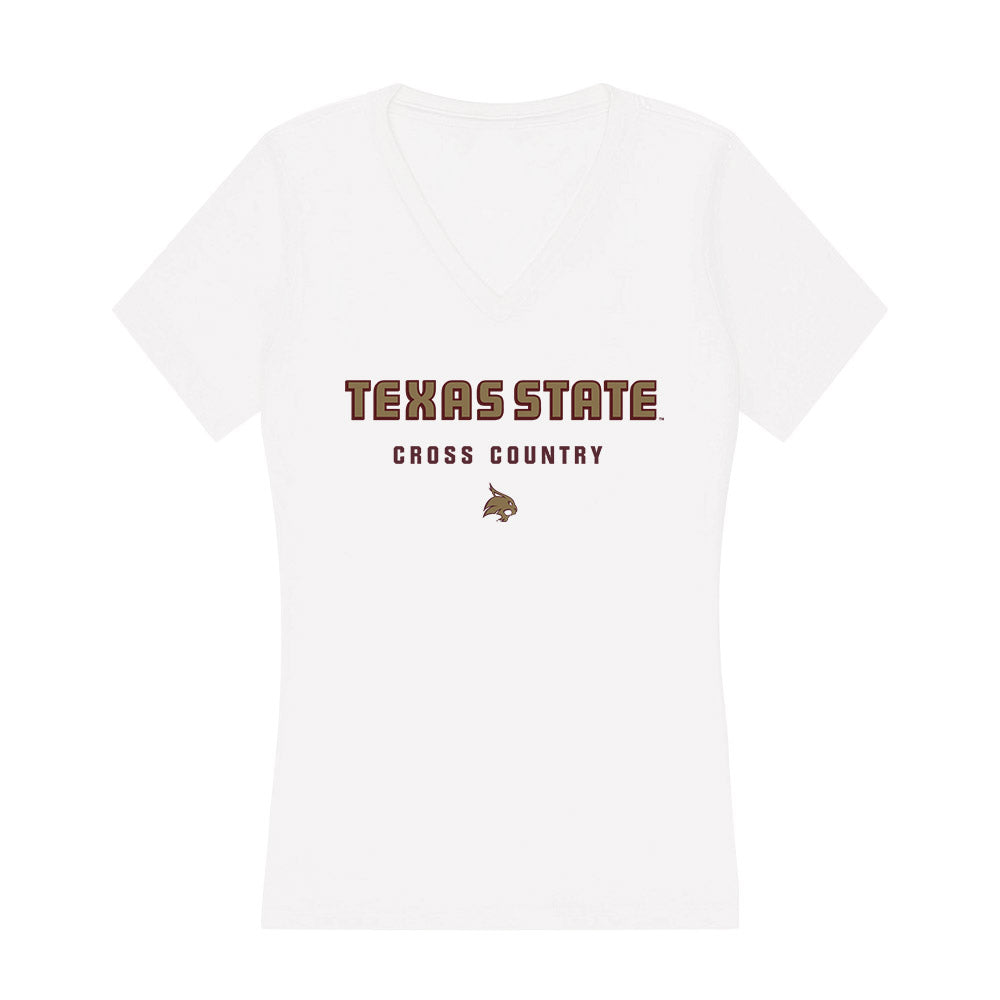 Texas State - NCAA Women's Cross Country : Camryn Benson - Women's V-Neck T-Shirt-0