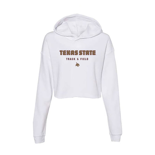 Texas State - NCAA Women's Track & Field : Tateayna Fuller - Women's Crop Fleece Hooded Sweatshirt-0