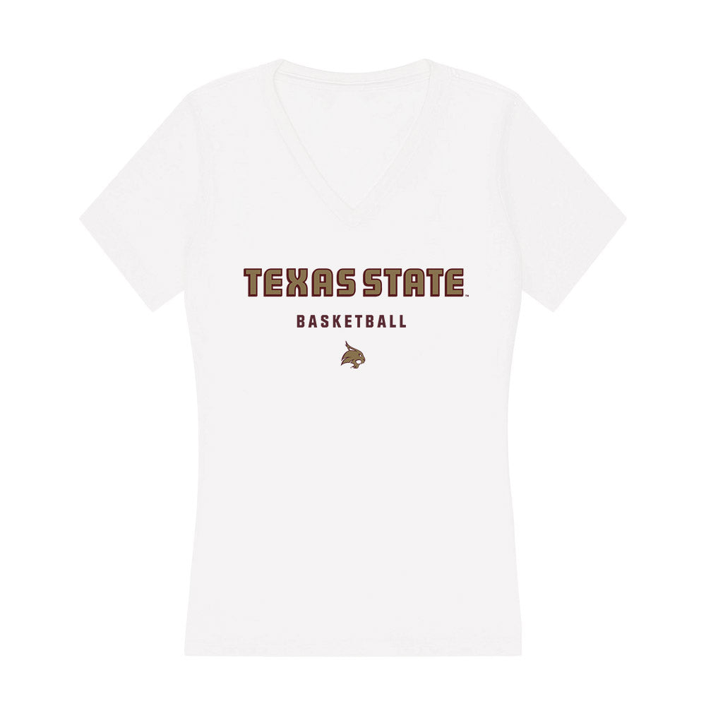 Texas State - NCAA Women's Basketball : KP Parr - Women's V-Neck T-Shirt-0