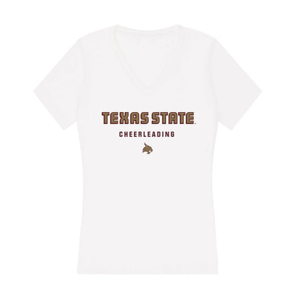 Texas State - NCAA Cheerleading : Nahla Lea - Women's V-Neck T-Shirt-0