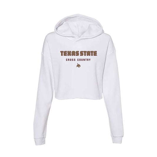 Texas State - NCAA Women's Cross Country : Camryn Benson - Women's Crop Fleece Hoodie-0