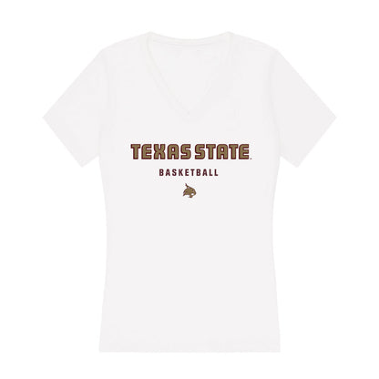 Texas State - NCAA Women's Basketball : Kyla McBride - Women's V-Neck T-Shirt-0