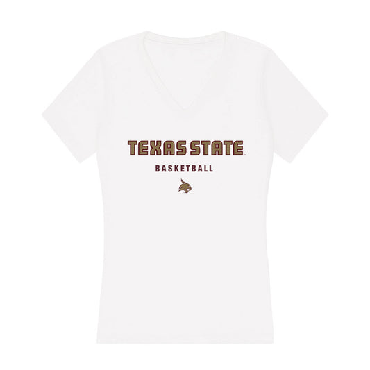 Texas State - NCAA Women's Basketball : Addison Carr - Women's V-Neck T-Shirt-0