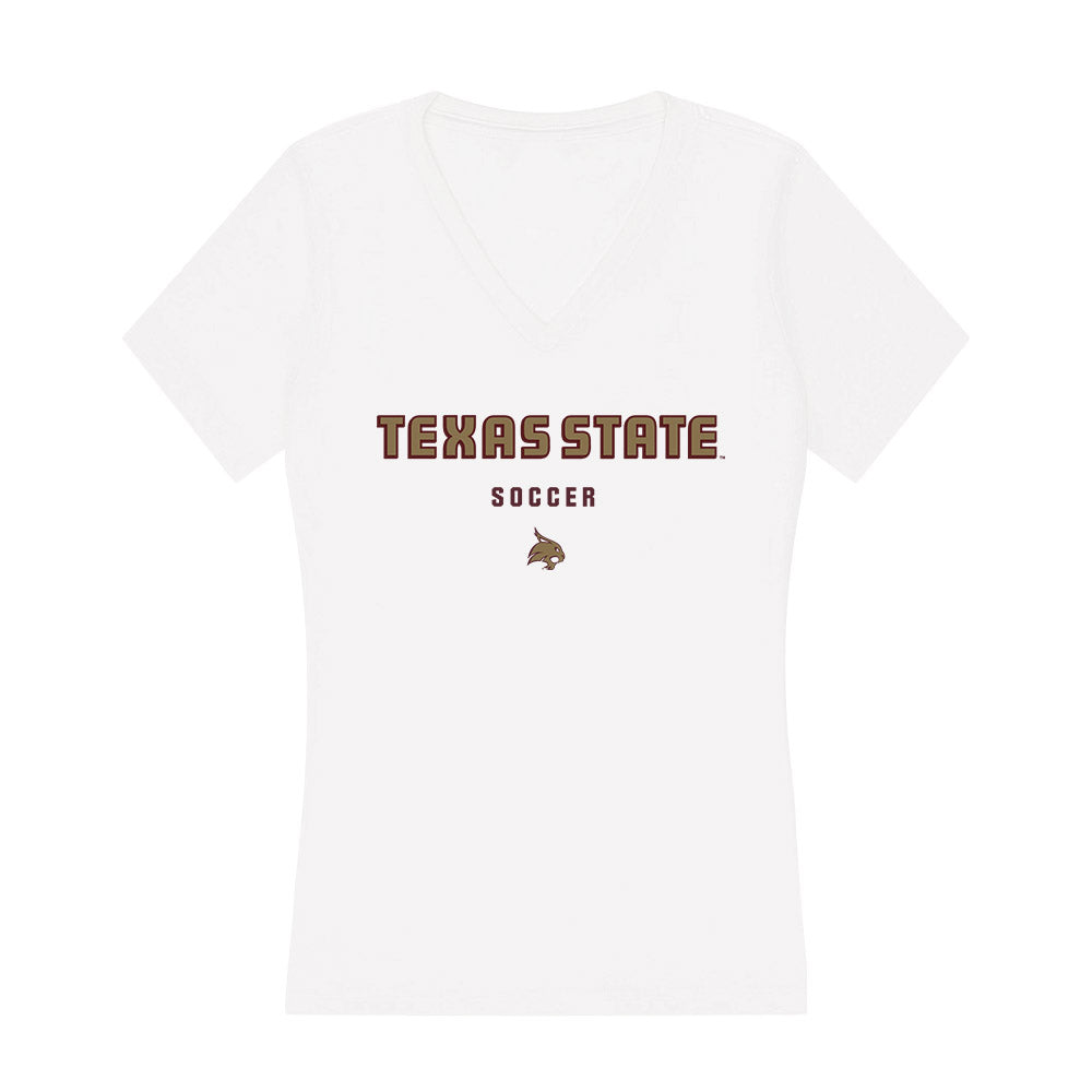 Texas State - NCAA Women's Soccer : Jenny Ngankem - Women's V-Neck T-Shirt-0