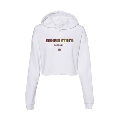 Texas State - NCAA Softball : Kate Bubela - Women's Crop Fleece Hoodie-0