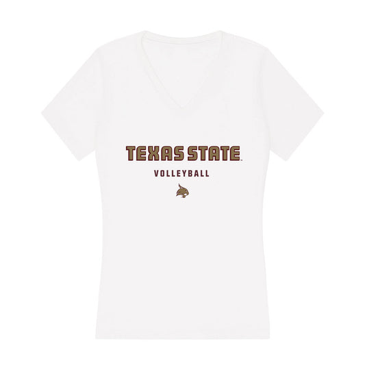 Texas State - NCAA Women's Volleyball : caelyn emmerling - Women's V-Neck T-Shirt-0