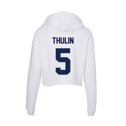 Dayton - NCAA Football : Ethan Thulin - Women's Crop Fleece Hoodie-1