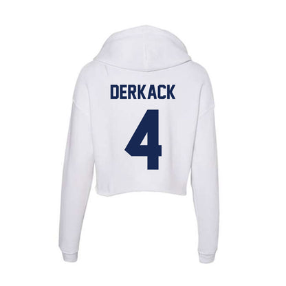 Dayton - NCAA Men's Basketball : Jordan Derkack - Women's Crop Fleece Hoodie-1