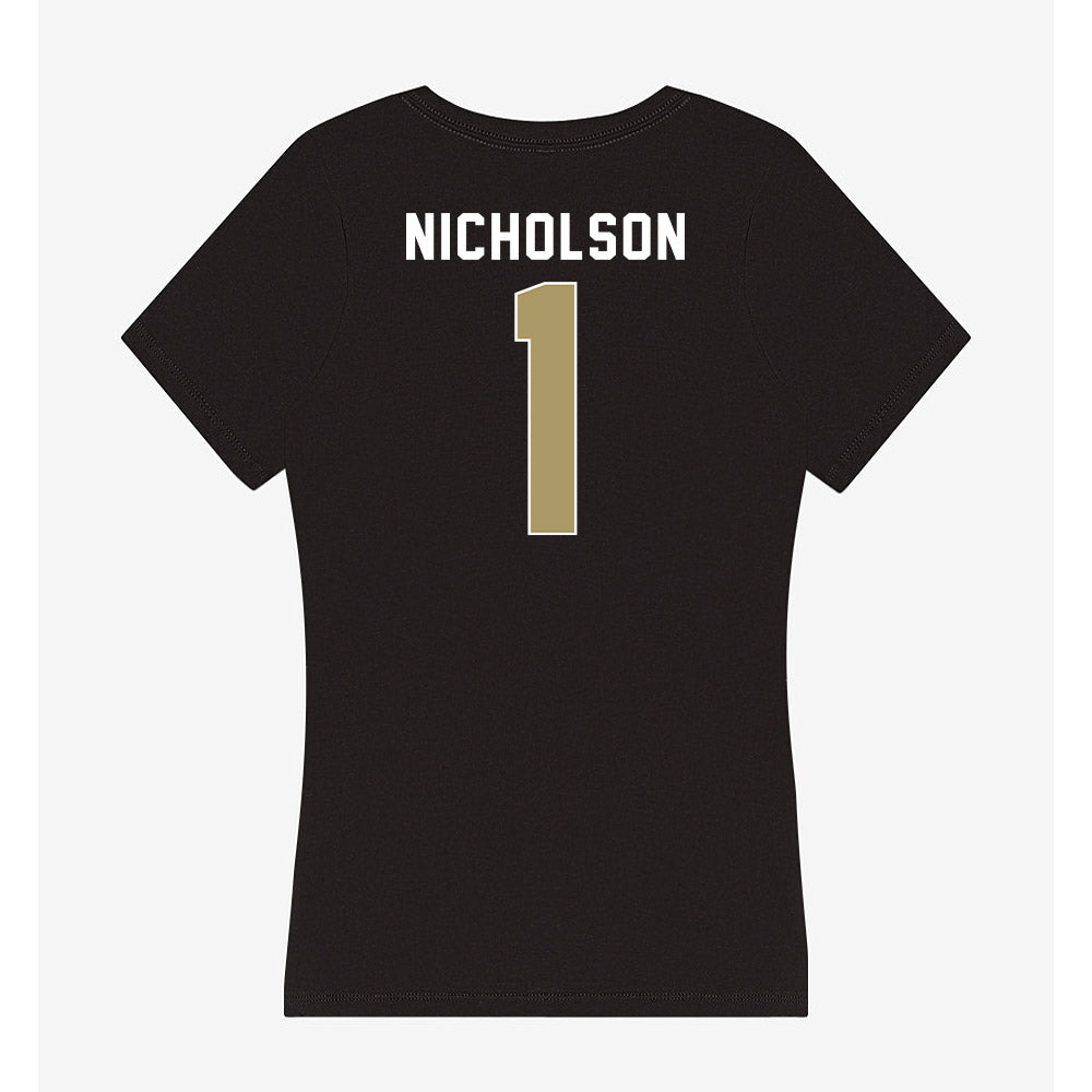 UNC Charlotte - NCAA Women's Basketball : Asianae Nicholson - Women's V-Neck T-Shirt-1