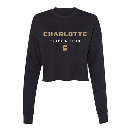 UNC Charlotte - NCAA Men's Track & Field : Jahnaul Ritzie - Women's Cropped Crew Fleece-0