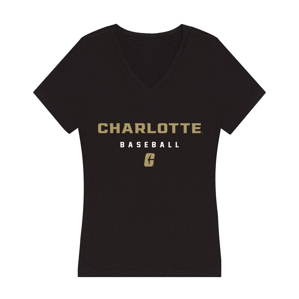 UNC Charlotte - NCAA Baseball : Spencer Nolan - Women's V-Neck T-Shirt-0
