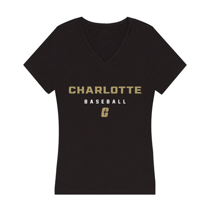 UNC Charlotte - NCAA Baseball : Spencer Nolan - Women's V-Neck T-Shirt-0
