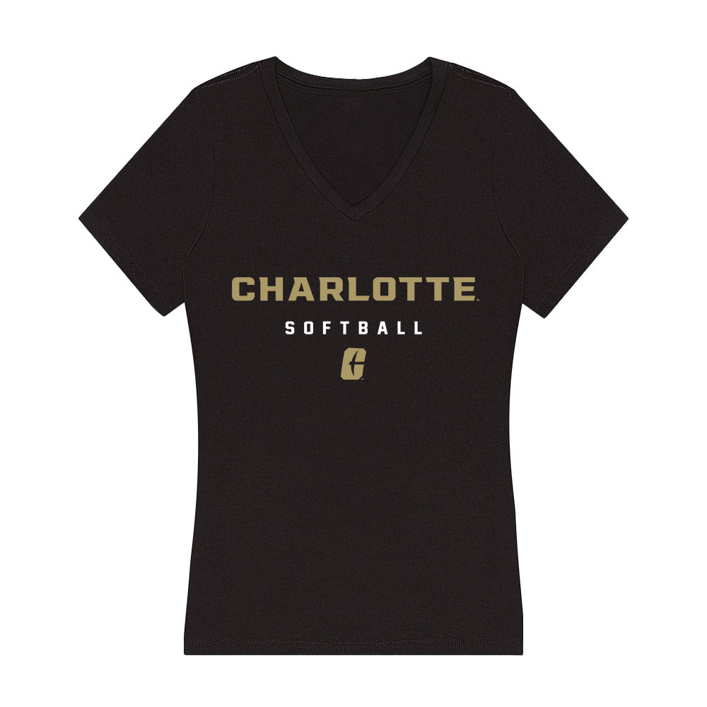 UNC Charlotte - NCAA Softball : Taylor Jones - Women's V-Neck T-Shirt-0