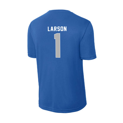 Drake - NCAA Men's Basketball : Owen Larson - Activewear T-Shirt-1