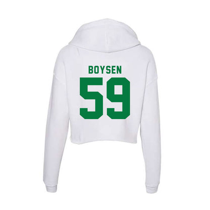 OKBU - NCAA Football : Robert Boysen - Classic Shersey Women's Crop Fleece Hooded Sweatshirt-1